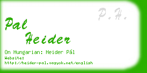 pal heider business card